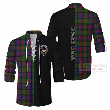 MacDonald (McDonald) Tartan Ghillie Kilt Shirt with Family Crest and Half Of Me Style