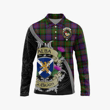 MacDonald (McDonald) Tartan Family Crest Long Sleeve Polo Shirt Lion Rampant Royal Thistle Shield Celtic Inspired Unisex - Tartan Vibes Clothing