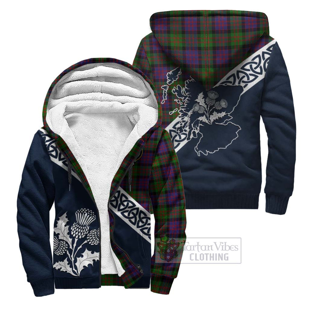 MacDonald (McDonald) Tartan Sherpa Hoodie Featuring Thistle and Scotland Map Unisex - Tartan Vibes Clothing