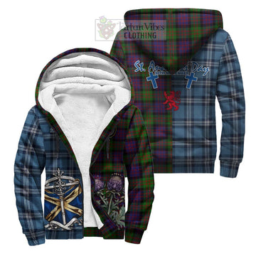 MacDonald (McDonald) Tartan Sherpa Hoodie Happy St. Andrew's Day Half Tartan Style