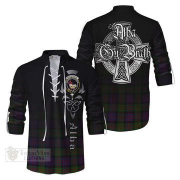 MacDonald (McDonald) Tartan Ghillie Kilt Shirt Featuring Alba Gu Brath Family Crest Celtic Inspired