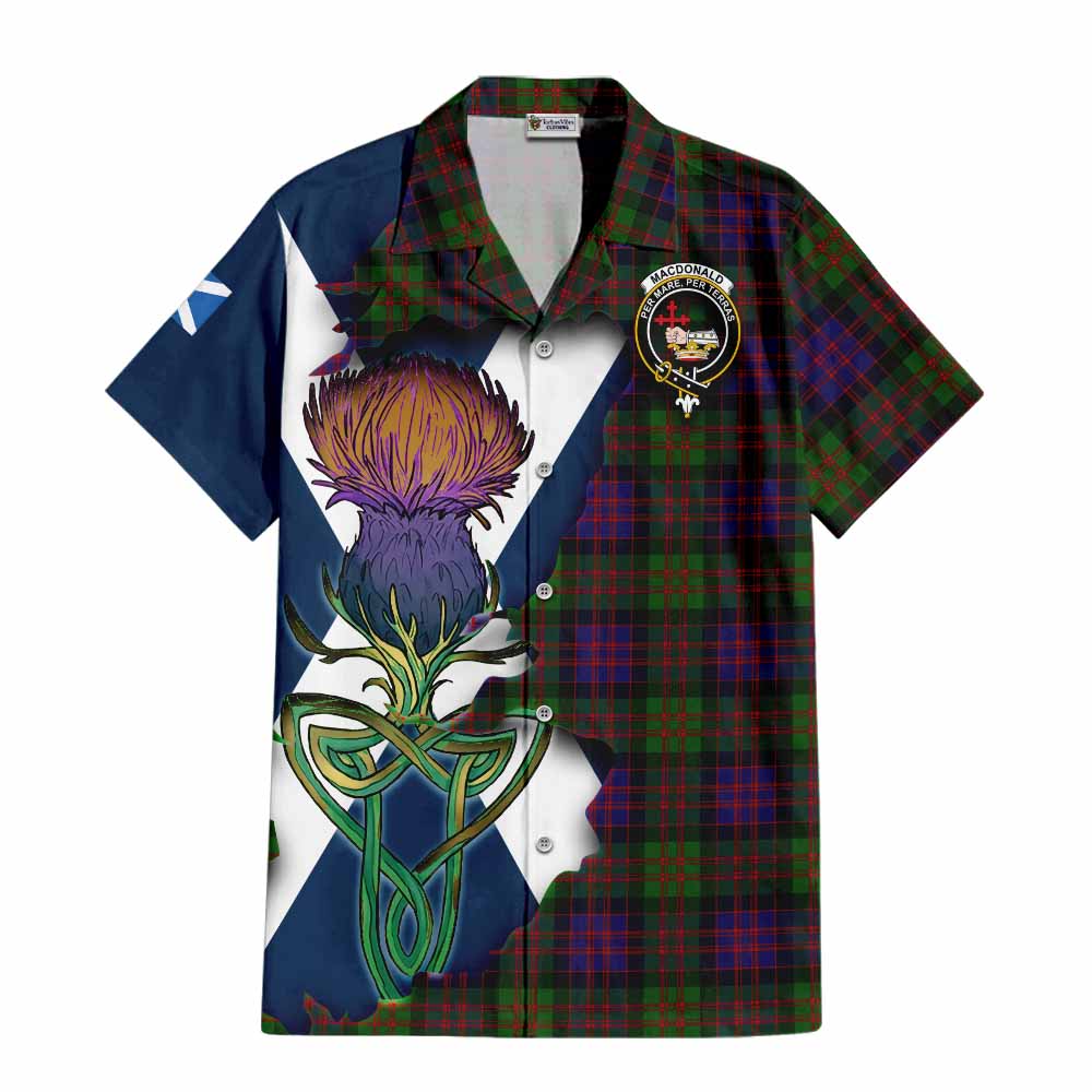 MacDonald (McDonald) Tartan Family Crest Hawaiian Shirt Scottish Thistle Celtic Inspired Kid - Tartan Vibes Clothing