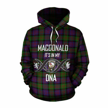 MacDonald (McDonald) Tartan Cotton Hoodie with Family Crest DNA In Me Style