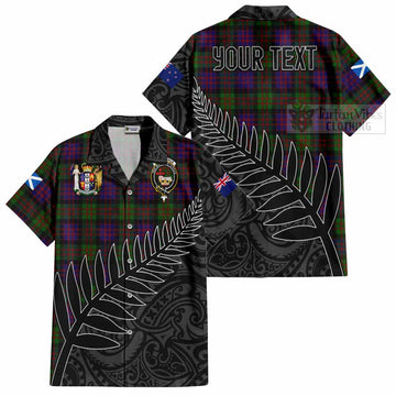 MacDonald (McDonald) Crest Tartan Short Sleeve Button Shirt with New Zealand Silver Fern Half Style