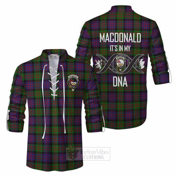 MacDonald (McDonald) Tartan Ghillie Kilt Shirt with Family Crest DNA In Me Style