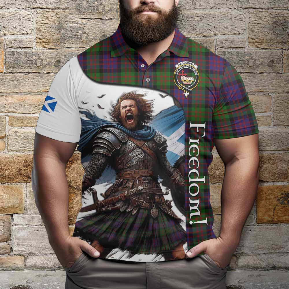 Tartan Vibes Clothing MacDonald (McDonald) Crest Tartan Polo Shirt Inspired by the Freedom of Scottish Warrior