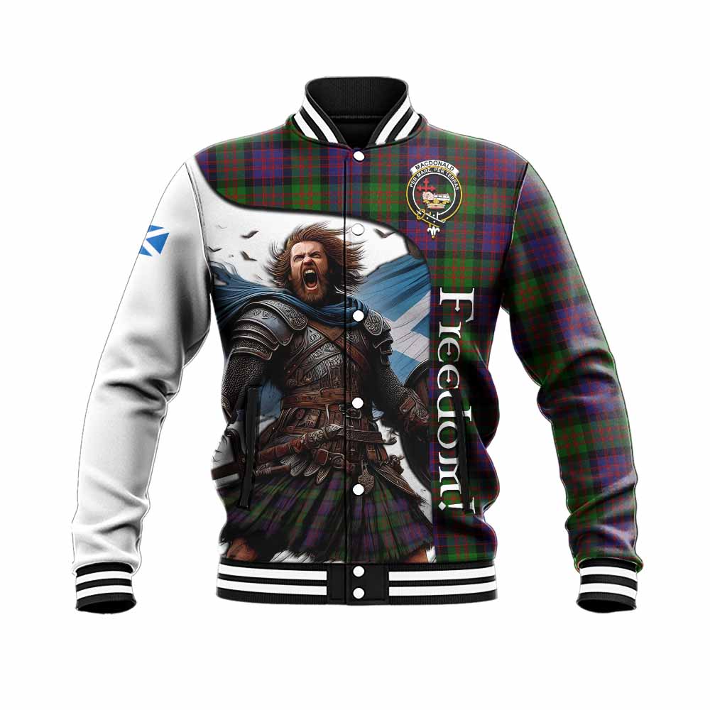 Tartan Vibes Clothing MacDonald (McDonald) Crest Tartan Baseball Jacket Inspired by the Freedom of Scottish Warrior