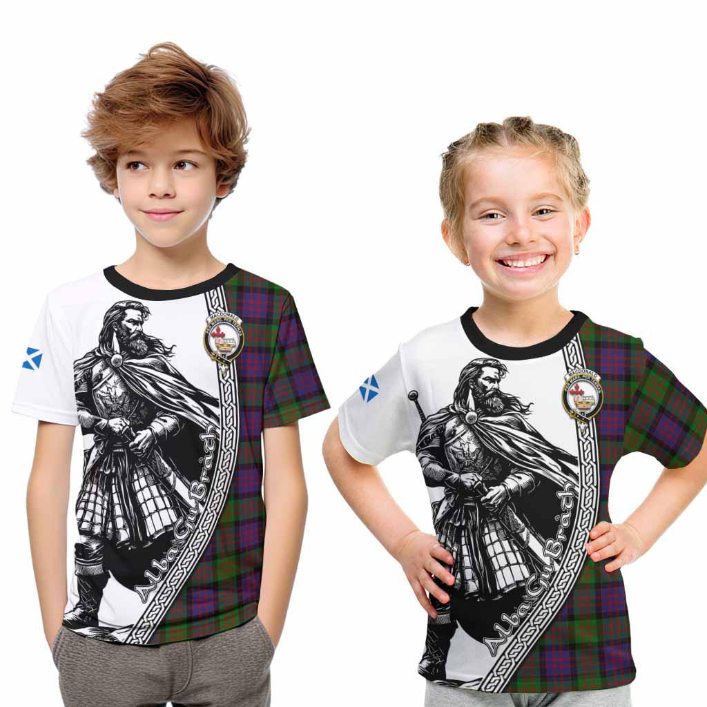 MacDonald (McDonald) Tartan Clan Crest Kid T-Shirt with Highlander Warrior Celtic Style Youth XL Size14 - Tartan Vibes Clothing