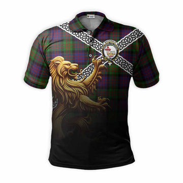 MacDonald (McDonald) Crest Tartan Polo Shirt with Golden Lion Emblem Celtic Style Kid - Tartan Vibes Clothing