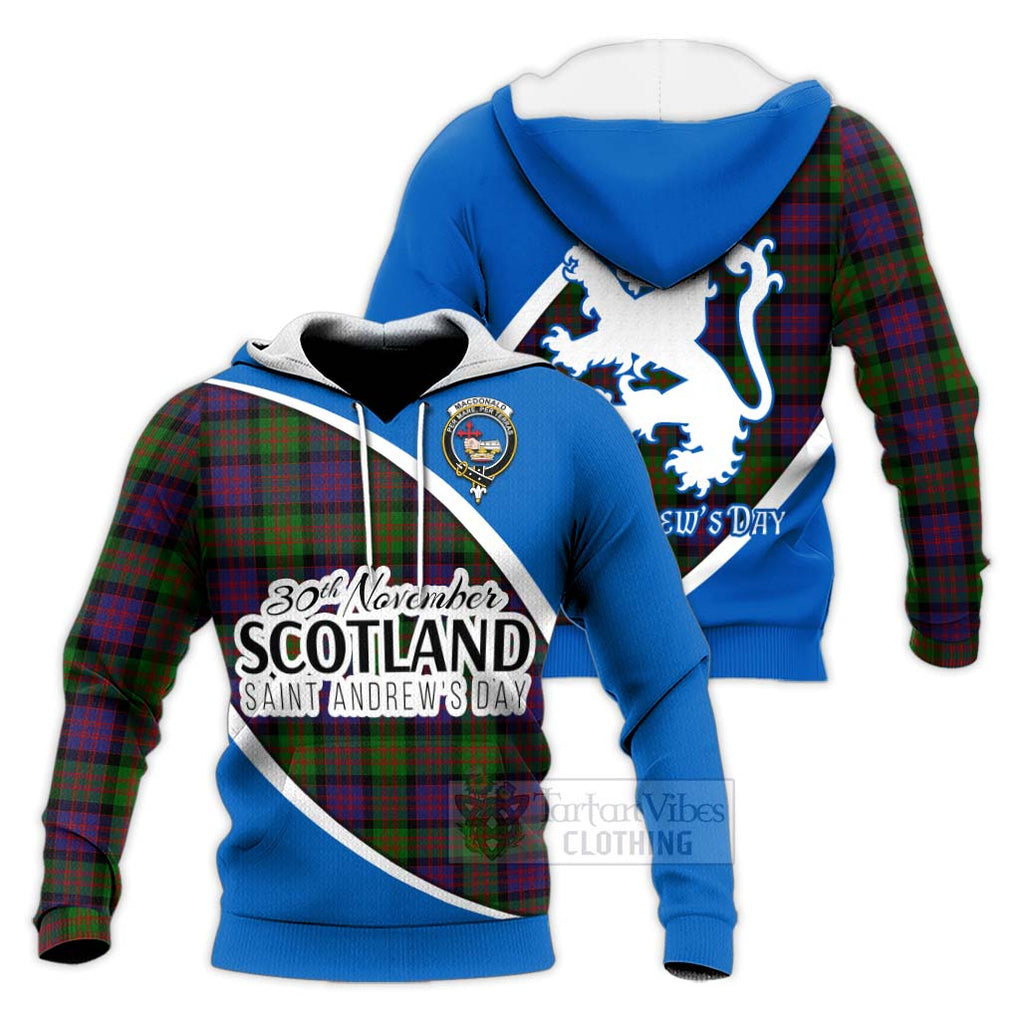 Tartan Vibes Clothing MacDonald (McDonald) Family Crest Tartan Knitted Hoodie Celebrate Saint Andrew's Day in Style