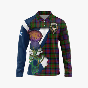 MacDonald (McDonald) Tartan Family Crest Long Sleeve Polo Shirt Scottish Thistle Celtic Inspired Unisex - Tartan Vibes Clothing