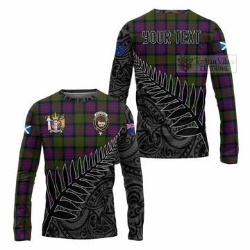 MacDonald (McDonald) Crest Tartan Long Sleeve T-Shirt with New Zealand Silver Fern Half Style