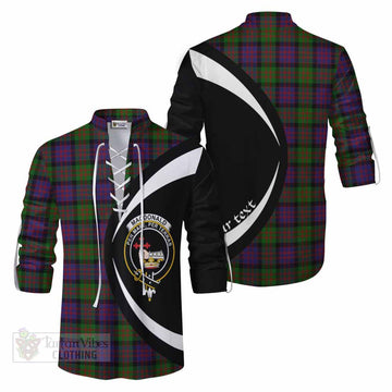 MacDonald (McDonald) Tartan Ghillie Kilt Shirt with Family Crest Circle Style