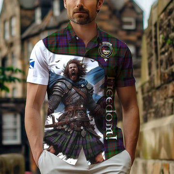 MacDonald (McDonald) Crest Tartan Short Sleeve Button Shirt Inspired by the Freedom of Scottish Warrior