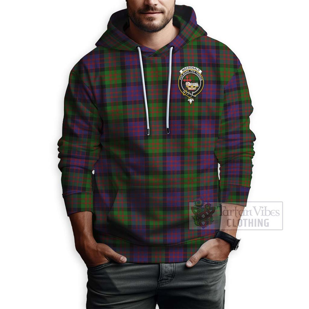 Tartan Vibes Clothing MacDonald (McDonald) Tartan Hoodie with Family Crest Celtic Skull Style