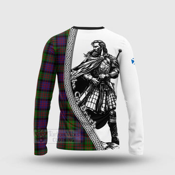 MacDonald (McDonald) Tartan Clan Crest Long Sleeve T-Shirt with Highlander Warrior Celtic Style