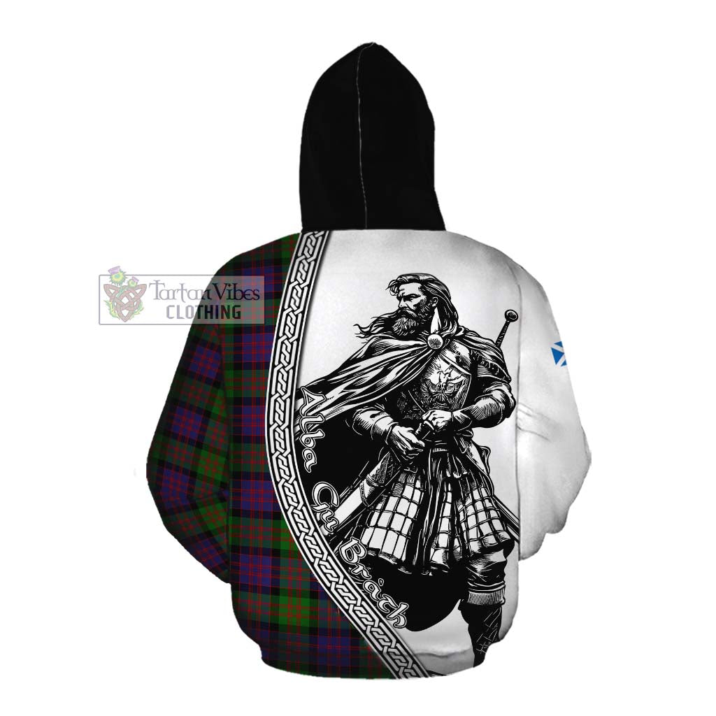 Tartan Vibes Clothing MacDonald (McDonald) Tartan Clan Crest Cotton Hoodie with Highlander Warrior Celtic Style