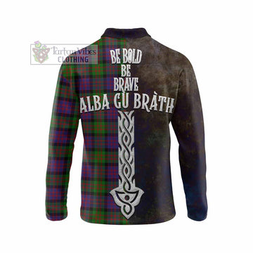 MacDonald (McDonald) Tartan Family Crest Long Sleeve Polo Shirt Alba Gu Brath Be Brave Lion Ancient Style - Tartan Vibes Clothing