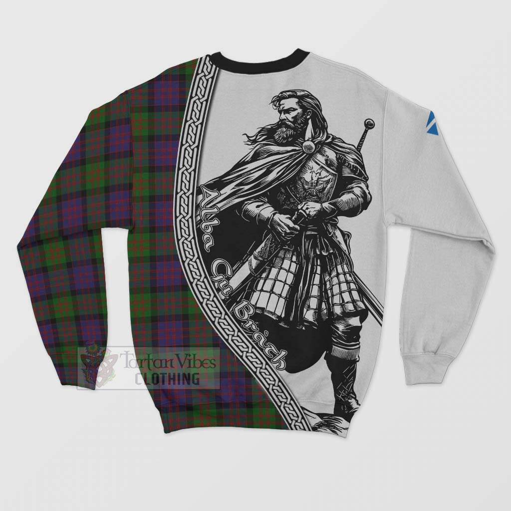 Tartan Vibes Clothing MacDonald (McDonald) Tartan Clan Crest Sweatshirt with Highlander Warrior Celtic Style