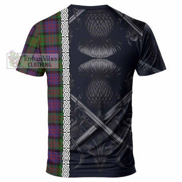 MacDonald (McDonald) Tartan T-Shirt with Family Crest Cross Sword Thistle Celtic Vibes