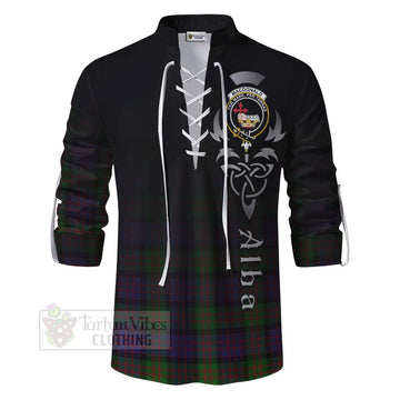 MacDonald (McDonald) Tartan Ghillie Kilt Shirt Featuring Alba Gu Brath Family Crest Celtic Inspired