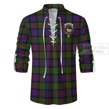 MacDonald (McDonald) Tartan Ghillie Kilt Shirt with Family Crest Celtic Skull Style