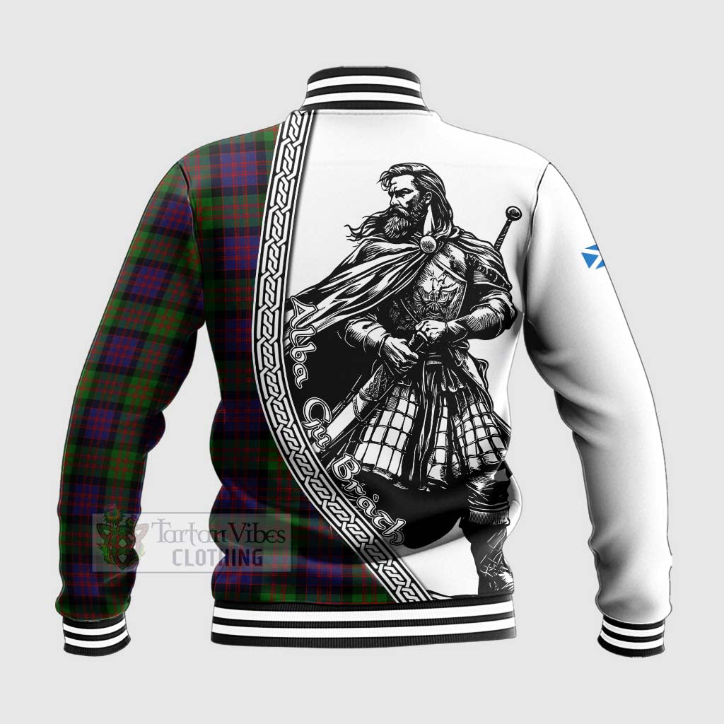 Tartan Vibes Clothing MacDonald (McDonald) Tartan Clan Crest Baseball Jacket with Highlander Warrior Celtic Style