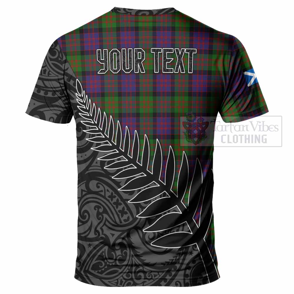 Tartan Vibes Clothing MacDonald (McDonald) Crest Tartan T-Shirt with New Zealand Silver Fern Half Style