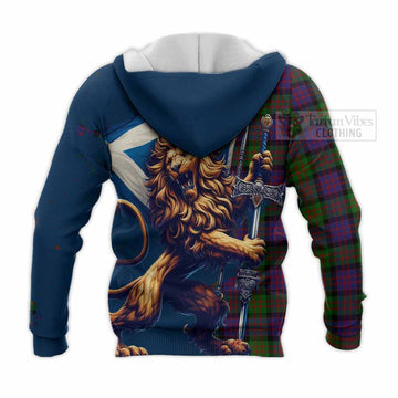 MacDonald (McDonald) Tartan Family Crest Knitted Hoodie with Scottish Majestic Lion