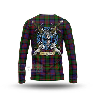 MacDonald (McDonald) Tartan Long Sleeve T-Shirt with Family Crest Celtic Skull Style