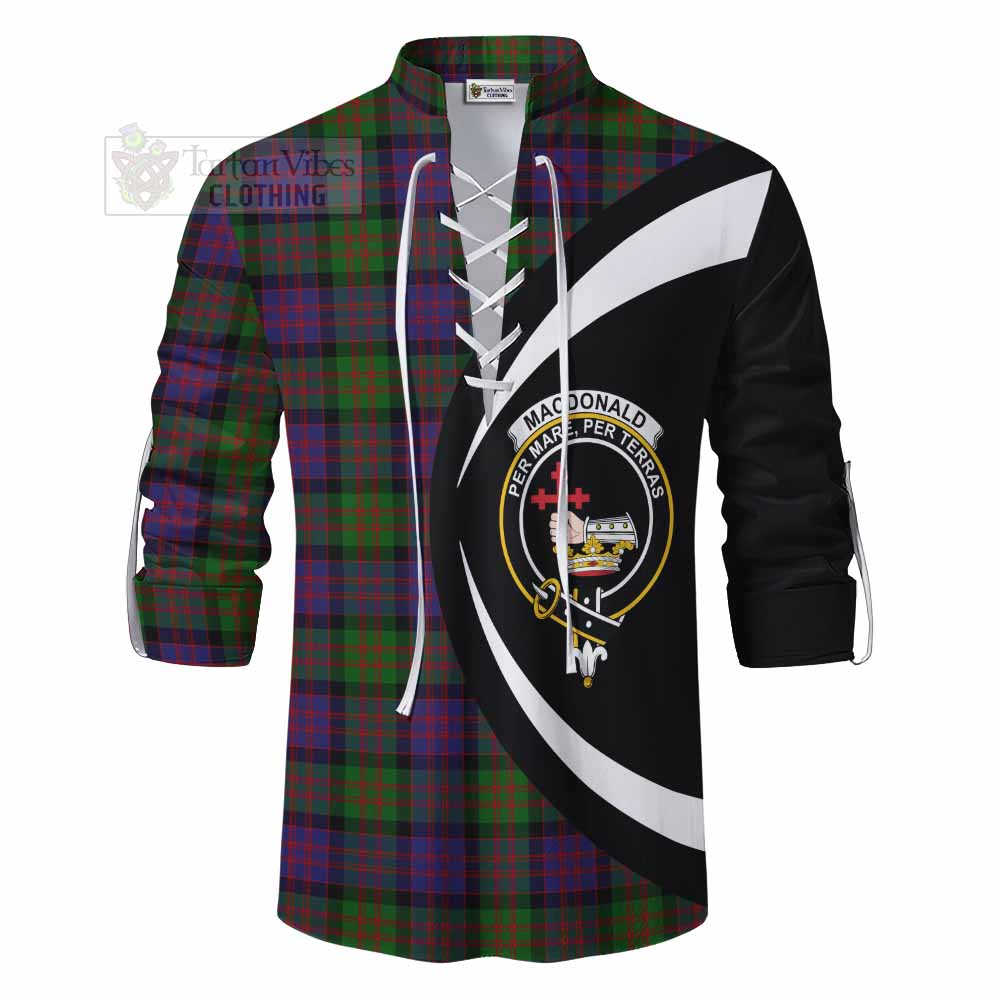 MacDonald (McDonald) Tartan Ghillie Kilt Shirt with Family Crest Circle Style - Tartan Vibes Clothing