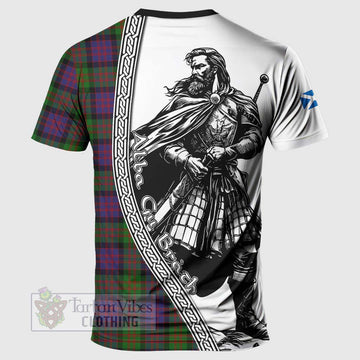 MacDonald (McDonald) Tartan Clan Crest T-Shirt with Highlander Warrior Celtic Style