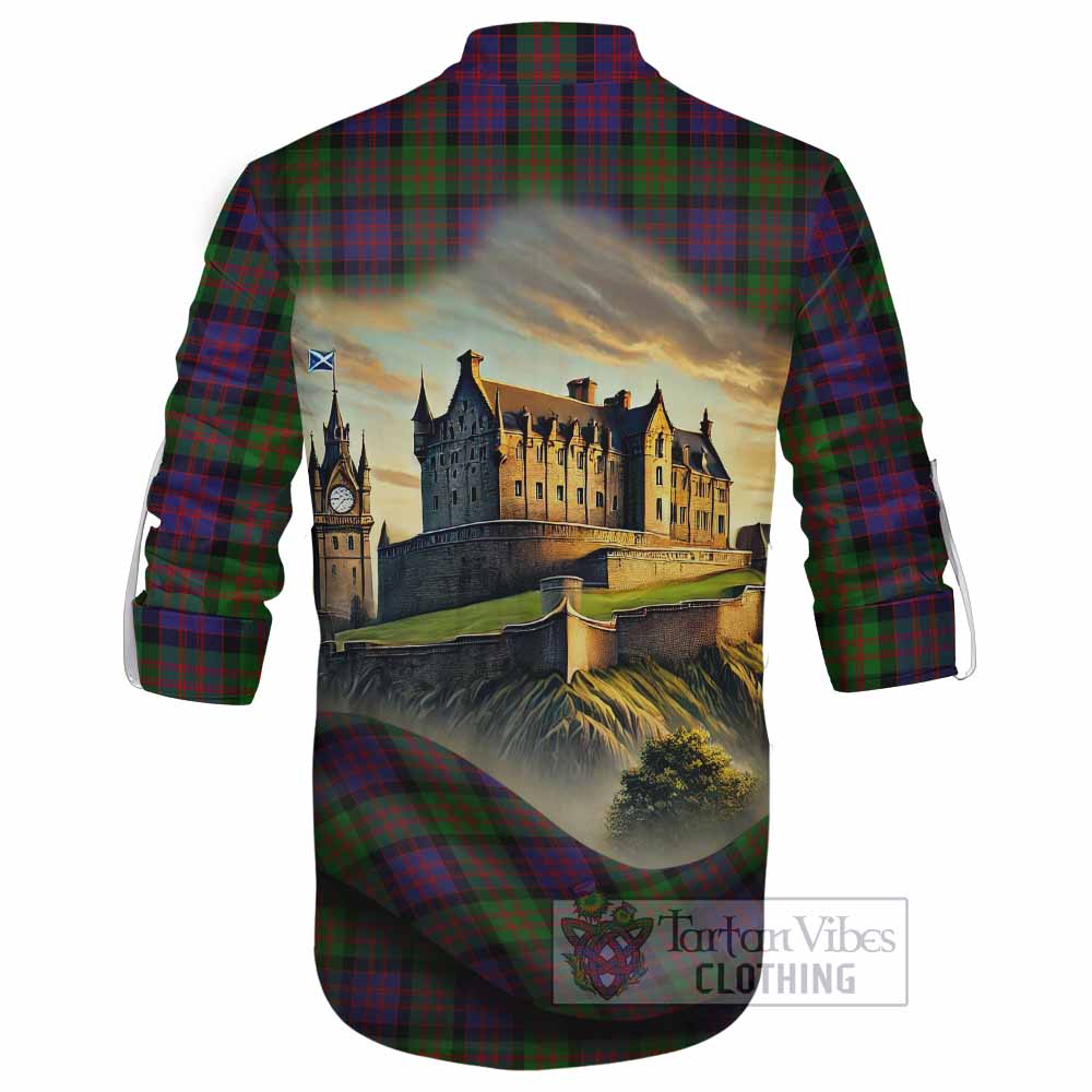 MacDonald (McDonald) Tartan Family Crest Ghillie Kilt Shirt with Scottish Ancient Castle Style - Tartan Vibes Clothing