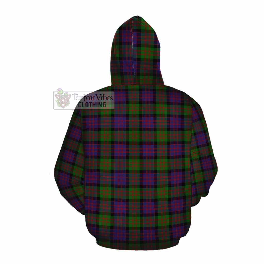 Tartan Vibes Clothing MacDonald (McDonald) Tartan Cotton Hoodie with Family Crest DNA In Me Style