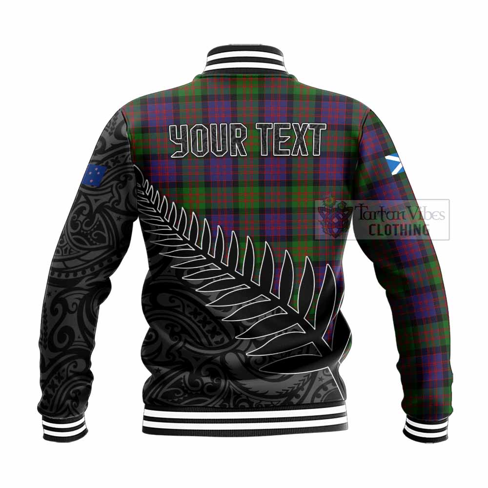 Tartan Vibes Clothing MacDonald (McDonald) Crest Tartan Baseball Jacket with New Zealand Silver Fern Half Style