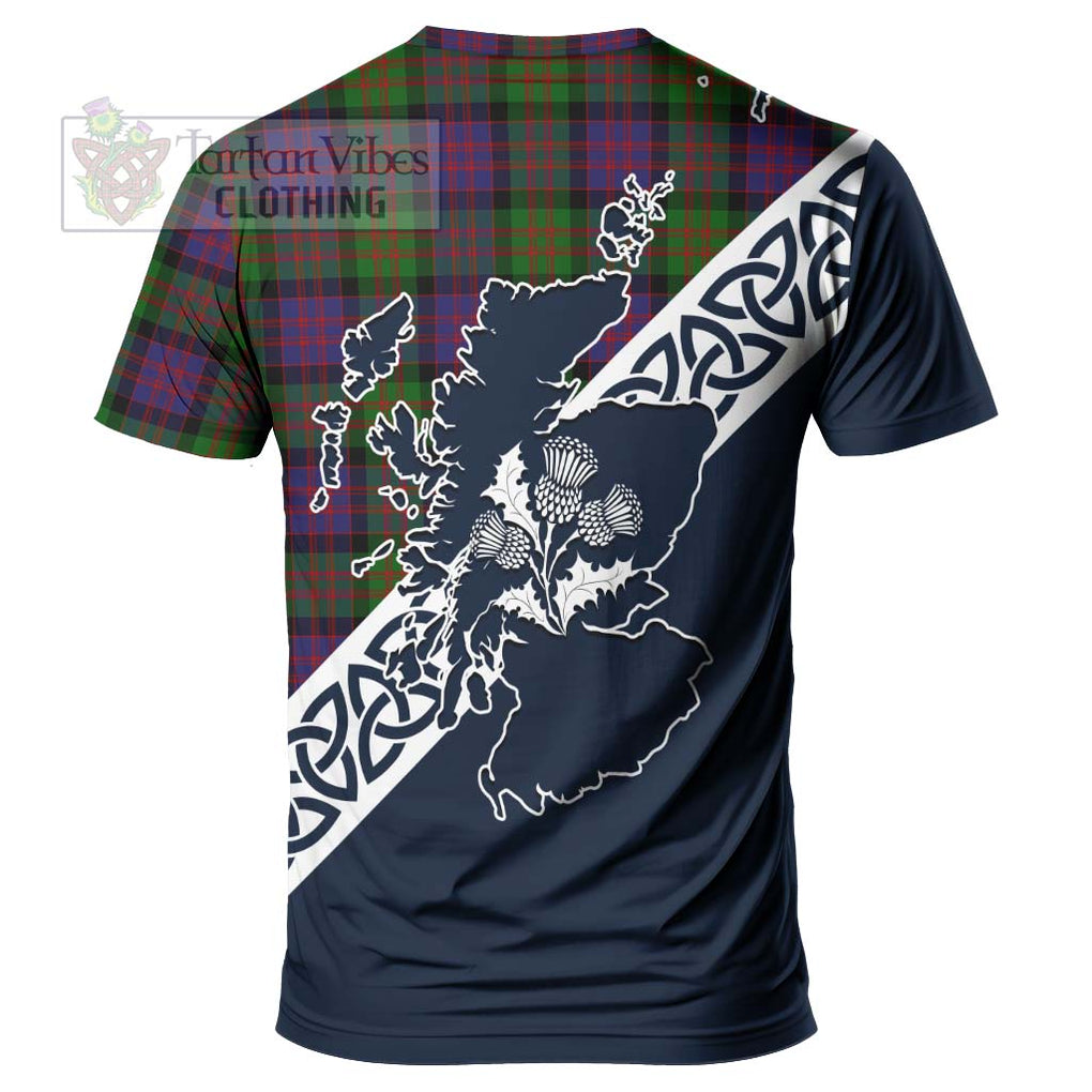 MacDonald (McDonald) Tartan T-Shirt Featuring Thistle and Scotland Map