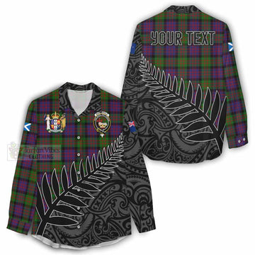 MacDonald (McDonald) Crest Tartan Women's Casual Shirt with New Zealand Silver Fern Half Style