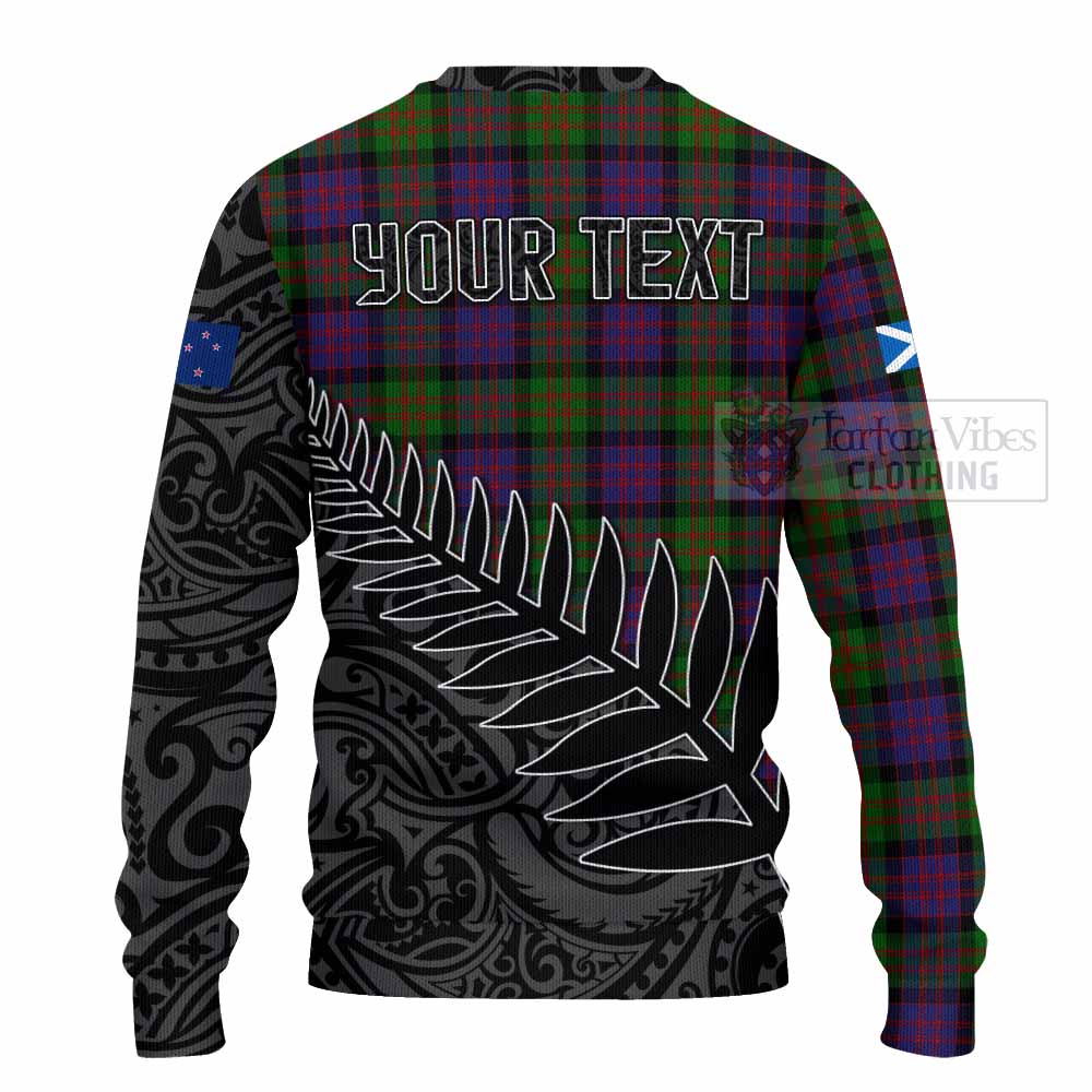 Tartan Vibes Clothing MacDonald (McDonald) Crest Tartan Knitted Sweater with New Zealand Silver Fern Half Style