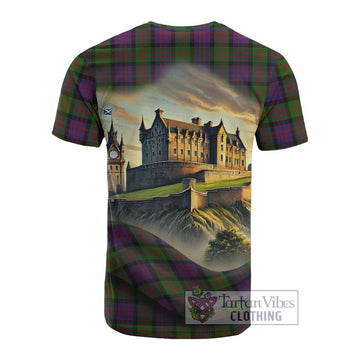 MacDonald (McDonald) Tartan Family Crest Cotton T-shirt with Scottish Ancient Castle Style - Tartan Vibes Clothing