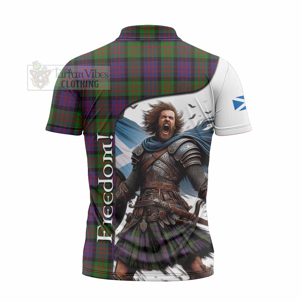 Tartan Vibes Clothing MacDonald (McDonald) Crest Tartan Zipper Polo Shirt Inspired by the Freedom of Scottish Warrior