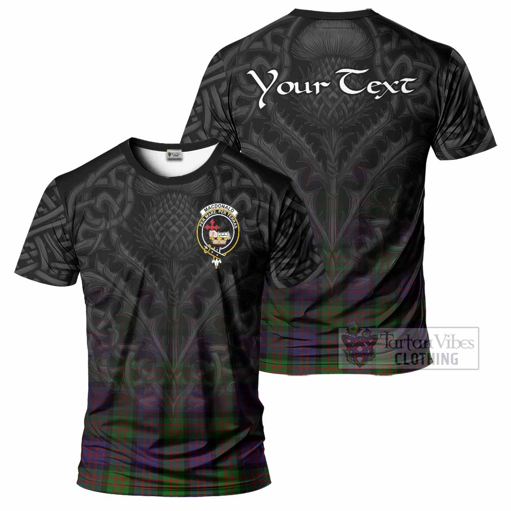 Tartan Vibes Clothing MacDonald (McDonald) Tartan T-Shirt with Family Crest Celtic Thistle Vibes