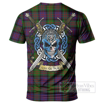 MacDonald (McDonald) Tartan T-Shirt with Family Crest Celtic Skull Style