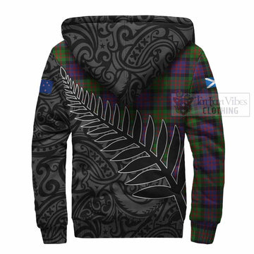 MacDonald (McDonald) Crest Tartan Sherpa Hoodie with New Zealand Silver Fern Half Style