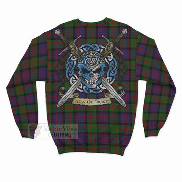 MacDonald (McDonald) Tartan Sweatshirt with Family Crest Celtic Skull Style