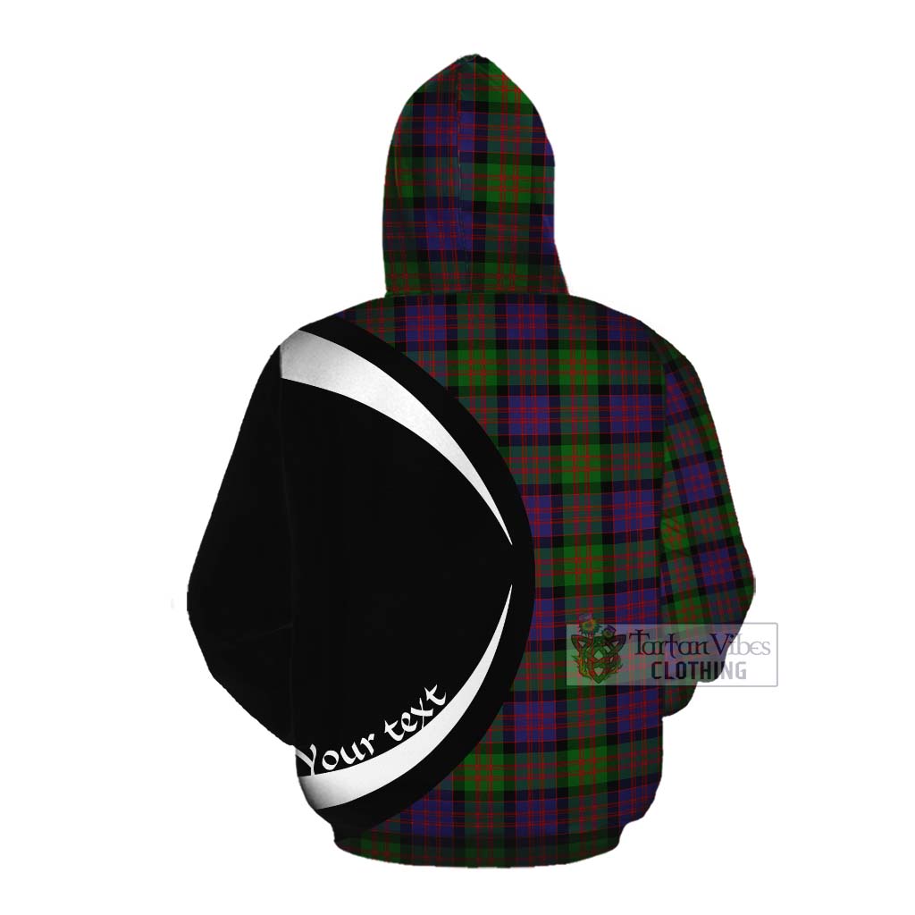 Tartan Vibes Clothing MacDonald (McDonald) Tartan Cotton Hoodie with Family Crest Circle Style