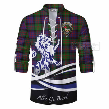 MacDonald (McDonald) Tartan Ghillie Kilt Shirt with Alba Gu Brath Regal Lion Emblem