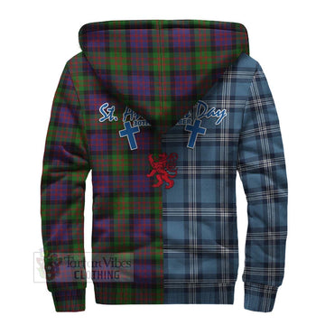 MacDonald (McDonald) Tartan Sherpa Hoodie Happy St. Andrew's Day Half Tartan Style