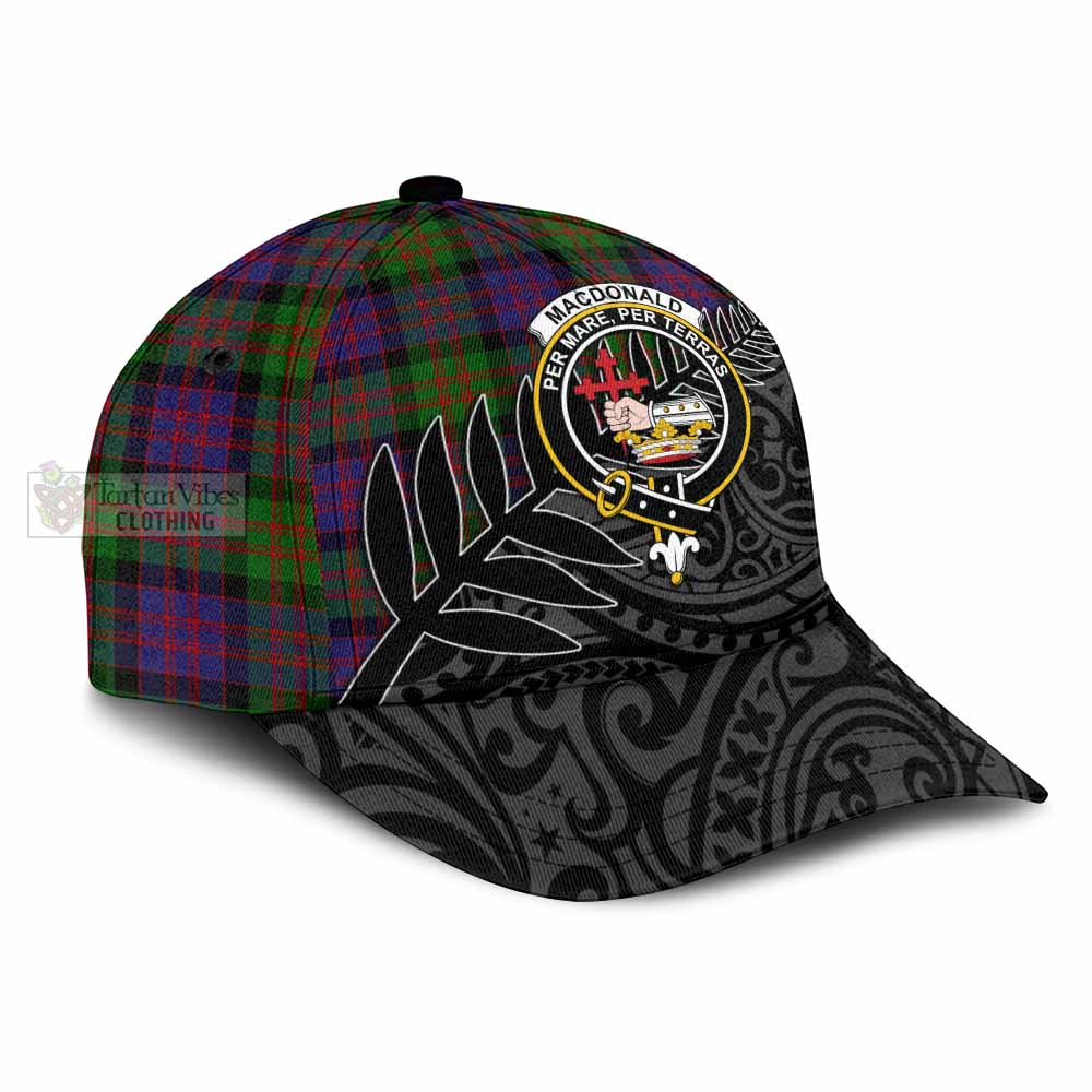 Tartan Vibes Clothing MacDonald (McDonald) Tartan Classic Cap with New Zealand Silver Fern Half Style