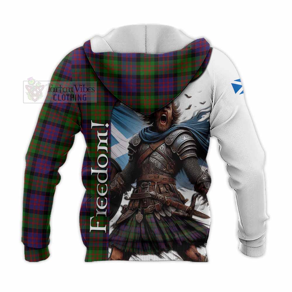 Tartan Vibes Clothing MacDonald (McDonald) Crest Tartan Knitted Hoodie Inspired by the Freedom of Scottish Warrior