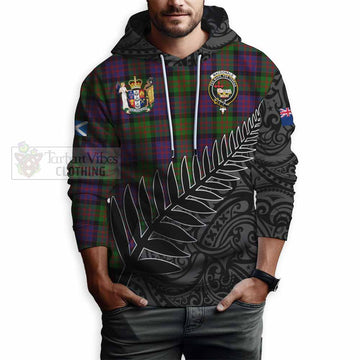 MacDonald (McDonald) Crest Tartan Hoodie with New Zealand Silver Fern Half Style